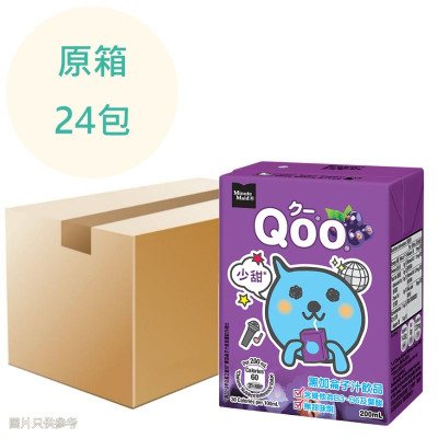 Qoo 黑加侖子汁飲品 200ml x24包 原箱 Qoo 黑加侖子汁飲品 200ml x24包 原箱